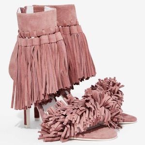Jeffrey Campbell Light Pink Inaba Fringe Heels